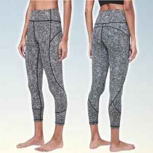 LULULEMON In Movement Tight 25" Everlux Sz 4 Diffuse Starlight Black